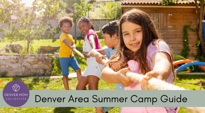 kids playing tug of war at Denver summer camp