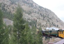 Georgetown Loop Railroad traveling in mountains